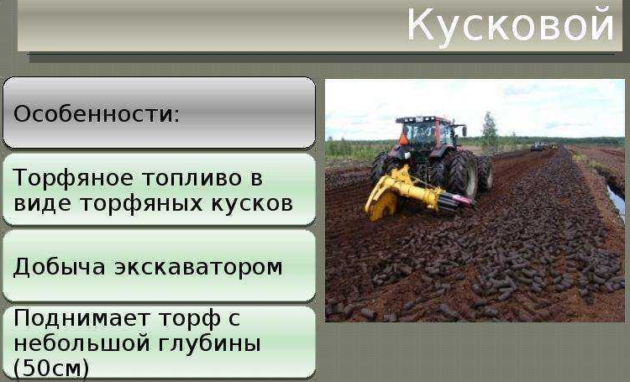 Кусковой торф