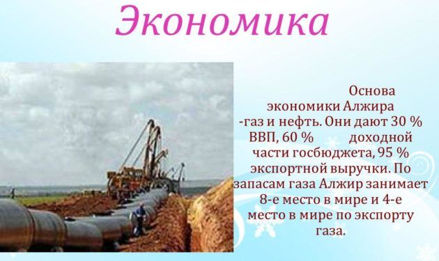 Основа экономики Алжира -газ