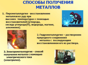 Способы получения металлов